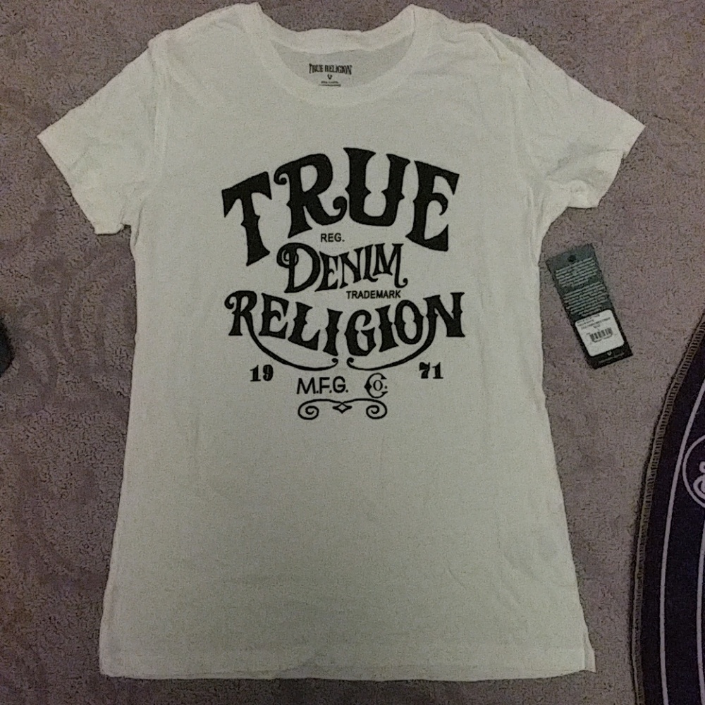 NWT True Religion T Shirt White Large